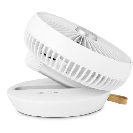 Sencor - Nabíjací stolný ventilátor 5W/5V 4000 mAh biely