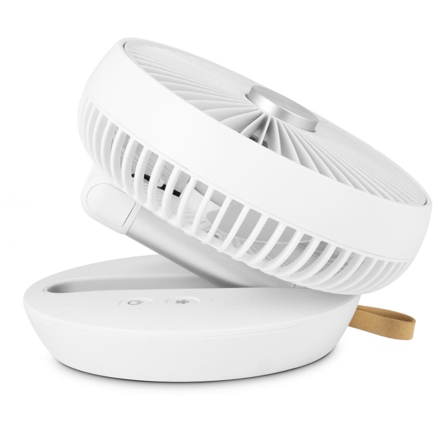 Sencor - Nabíjací stolný ventilátor 5W/5V 4000 mAh biely
