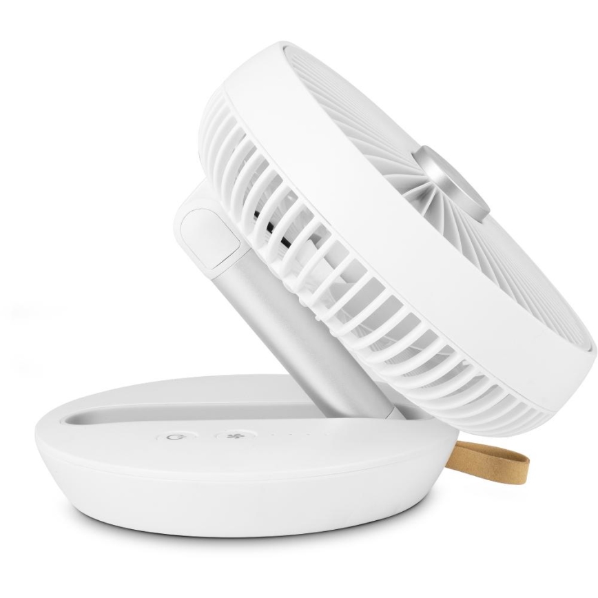 Sencor - Nabíjací stolný ventilátor 5W/5V 4000 mAh biely
