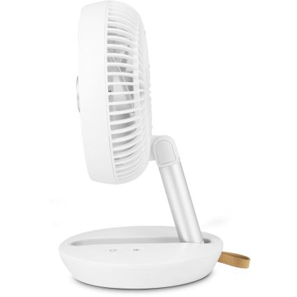 Sencor - Nabíjací stolný ventilátor 5W/5V 4000 mAh biely