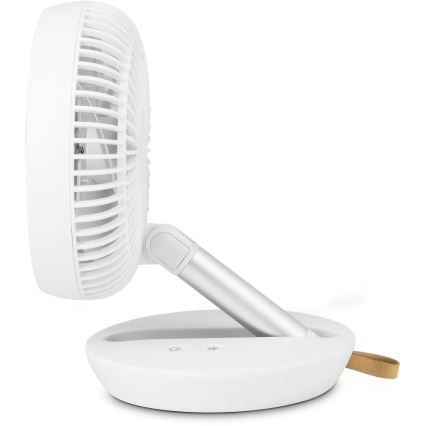 Sencor - Nabíjací stolný ventilátor 5W/5V 4000 mAh biely