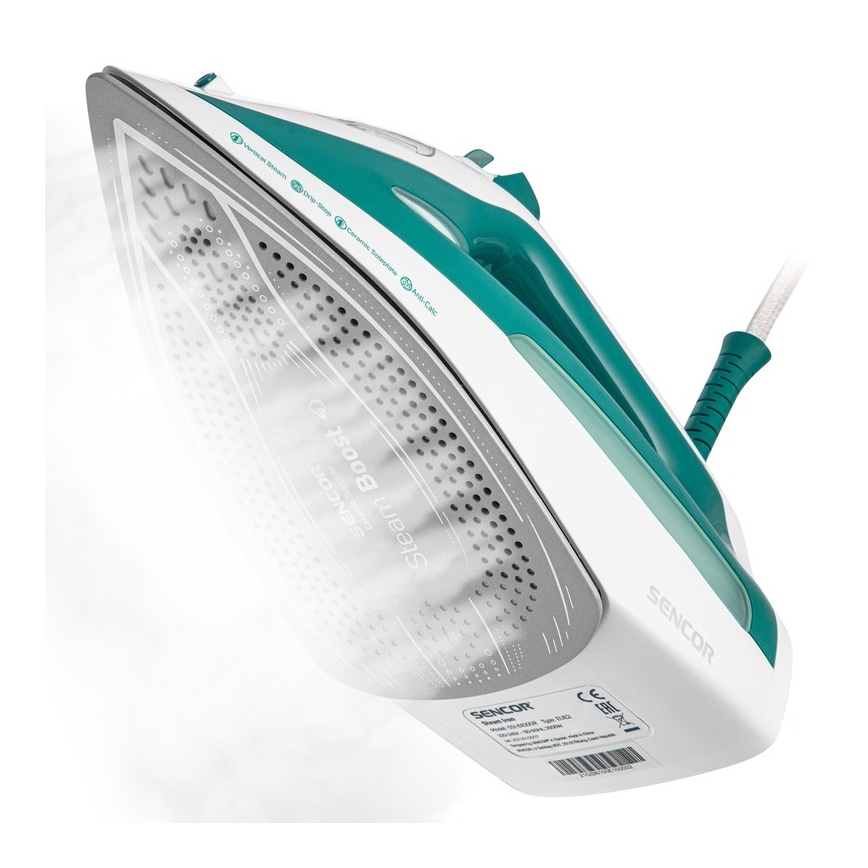 Sencor - Naparovacia žehlička 2600W/230V tyrkysová/biela