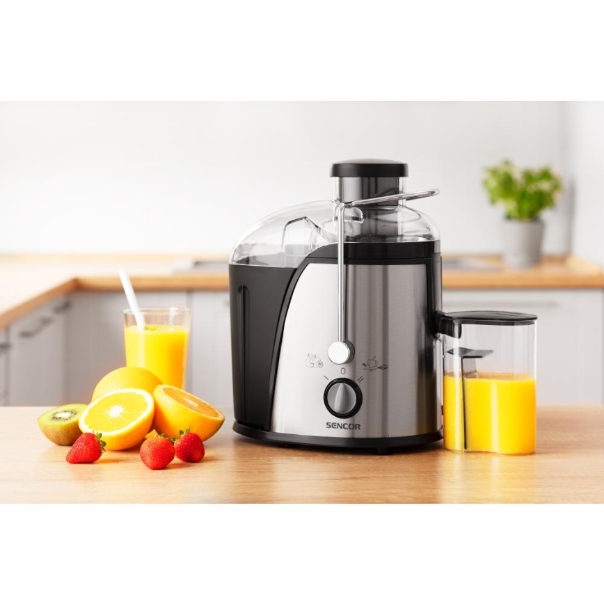 Sencor - Odšťavovač 400W/230V matný chróm/čierna