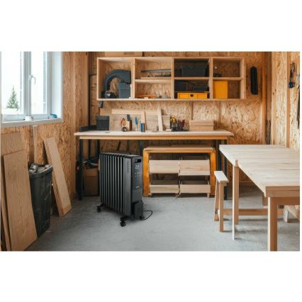 Sencor - olejový ohrievač s 11 rebrami 1000/1200/2400W/230V Wi-Fi čierny