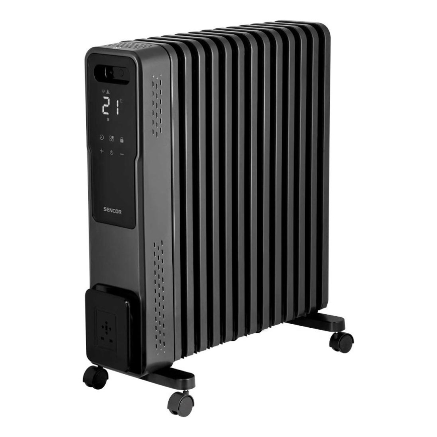 Sencor - Olejový radiátor s 13 rebrami 1000/1500/2730W/230V Wi-Fi čierna