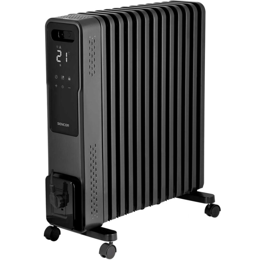 Sencor - Olejový radiátor s 13 rebrami 1000/1500/2730W/230V Wi-Fi čierna