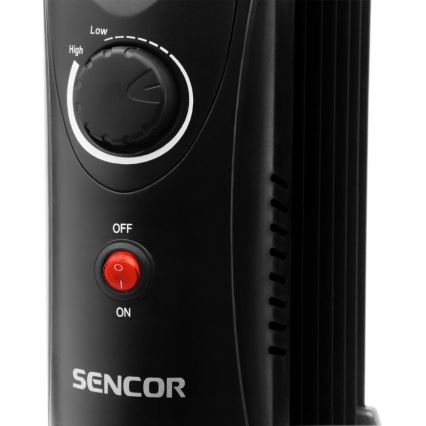 Sencor - Olejový radiátor s 7 rebrami 700W/230V čierna