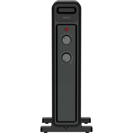 Sencor - olejový radiátor so 7 rebrami, 600/900/1500 W, 230 V, čierny