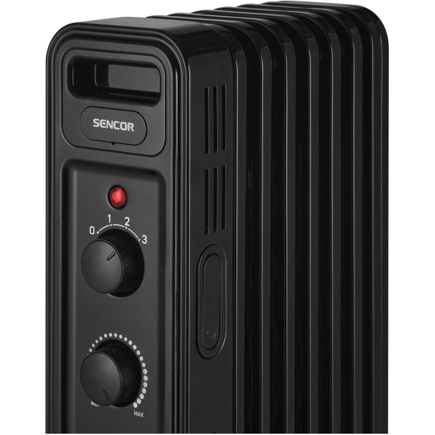 Sencor - olejový radiátor so 7 rebrami, 600/900/1500 W, 230 V, čierny