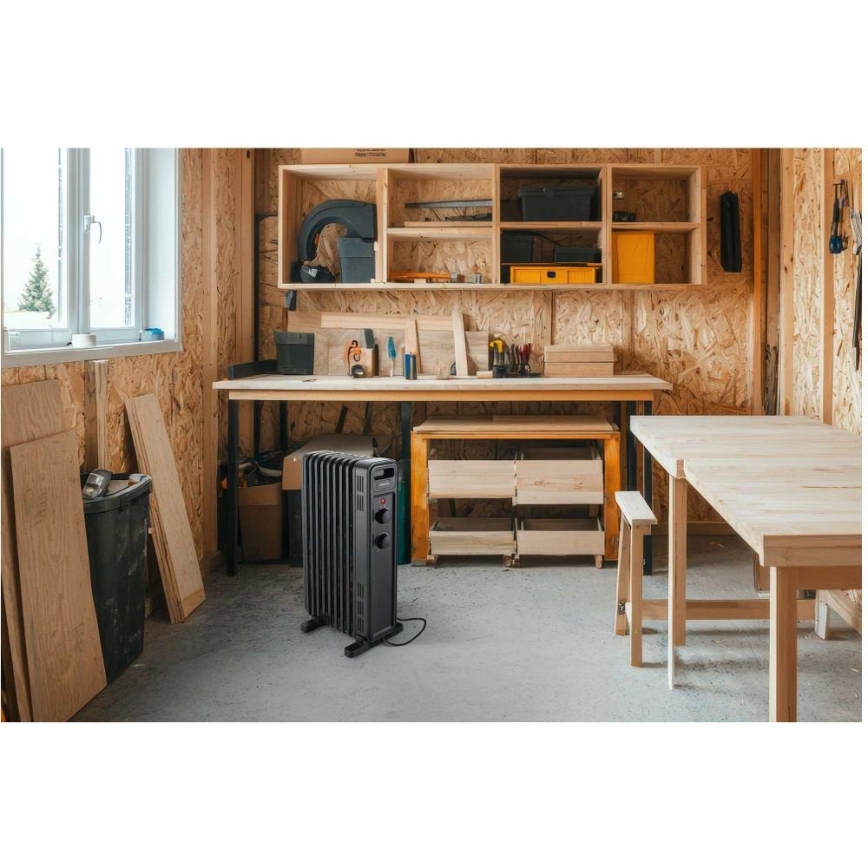 Sencor - Olejový radiátor so 9 rebrami 800/1200/2000W/230V čierna