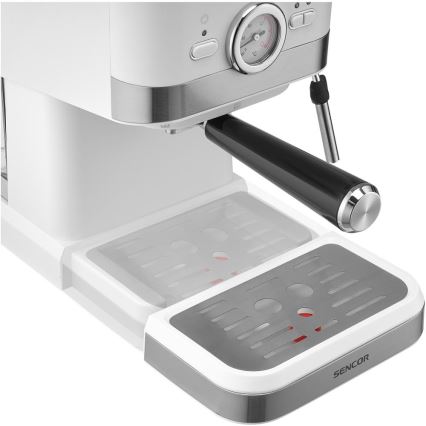 Sencor - Pákový espresso kávovar 1050W/230V biela/matný chróm