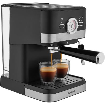 Sencor - Pákový espresso kávovar 1050W/230V čierna/matný chróm