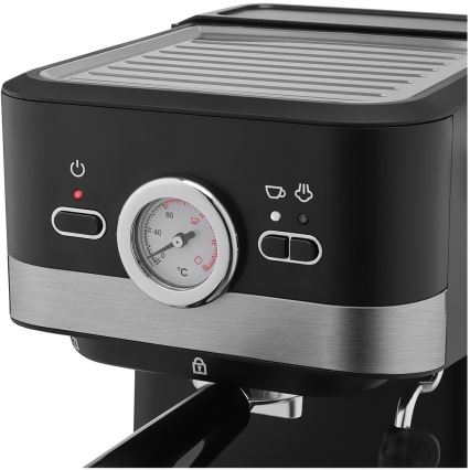 Sencor - Pákový espresso kávovar 1050W/230V čierna/matný chróm