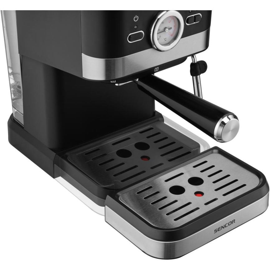 Sencor - Pákový espresso kávovar 1050W/230V čierna/matný chróm