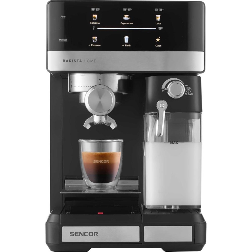Sencor - Pákový espresso kávovar 1350 W/230 V čierny/matný chróm