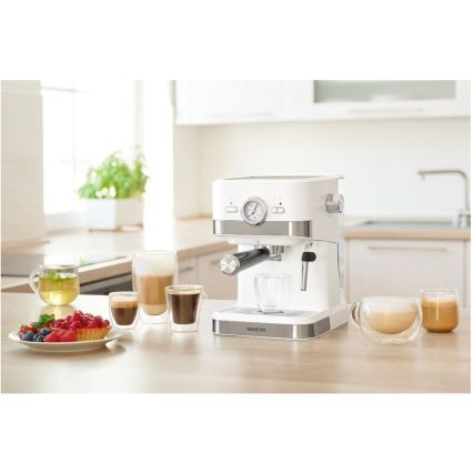 Sencor - Pákový kávovar espresso 1050W/230V biela/matný chróm