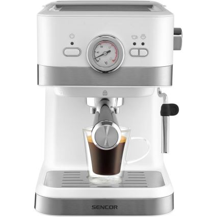 Sencor - Pákový kávovar espresso 1050W/230V biela/matný chróm