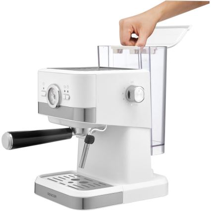 Sencor - Pákový kávovar espresso 1050W/230V biela/matný chróm