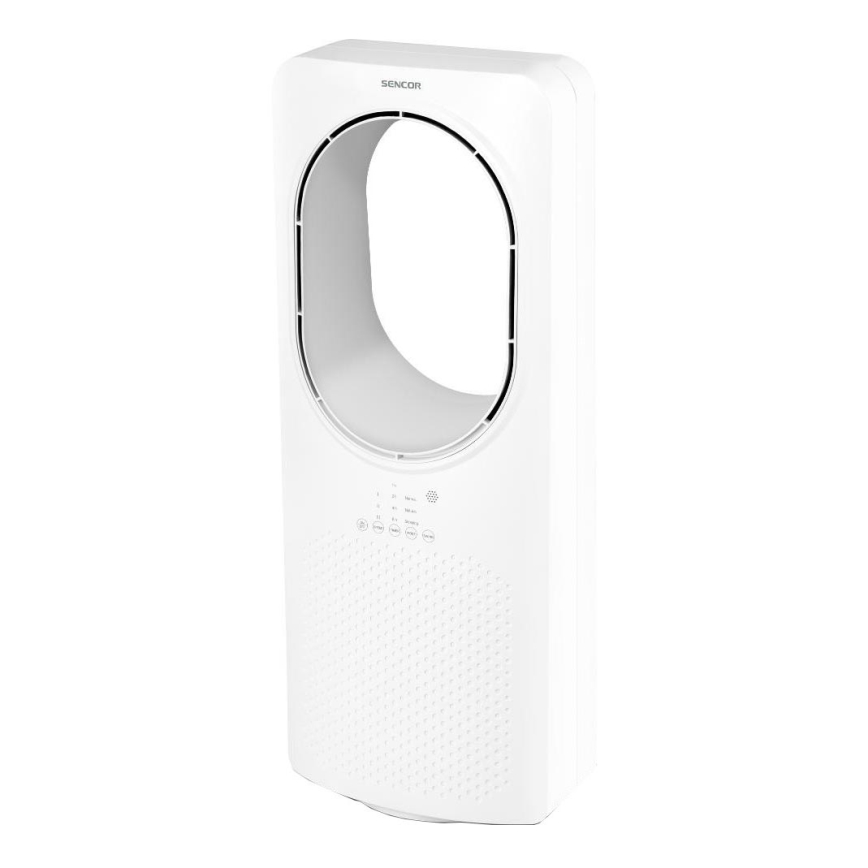 Sencor - Podlahový bezvrtuľový ventilátor 50W/230V biela + diaľkové ovládanie