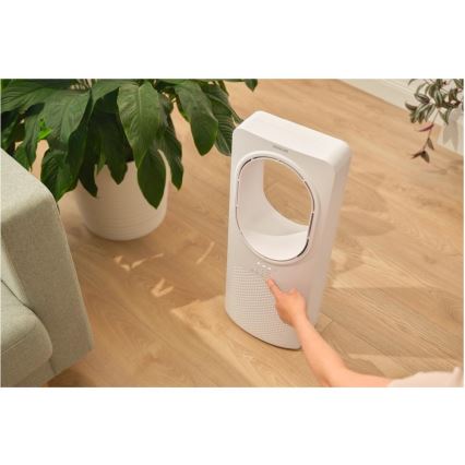 Sencor - Podlahový bezvrtuľový ventilátor 50W/230V biela + diaľkové ovládanie