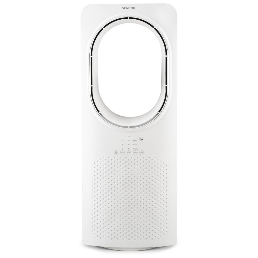 Sencor - Podlahový bezvrtuľový ventilátor 50W/230V biela + diaľkové ovládanie