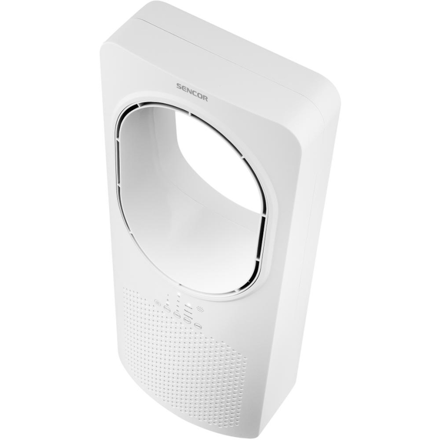 Sencor - Podlahový bezvrtuľový ventilátor 50W/230V biela + diaľkové ovládanie