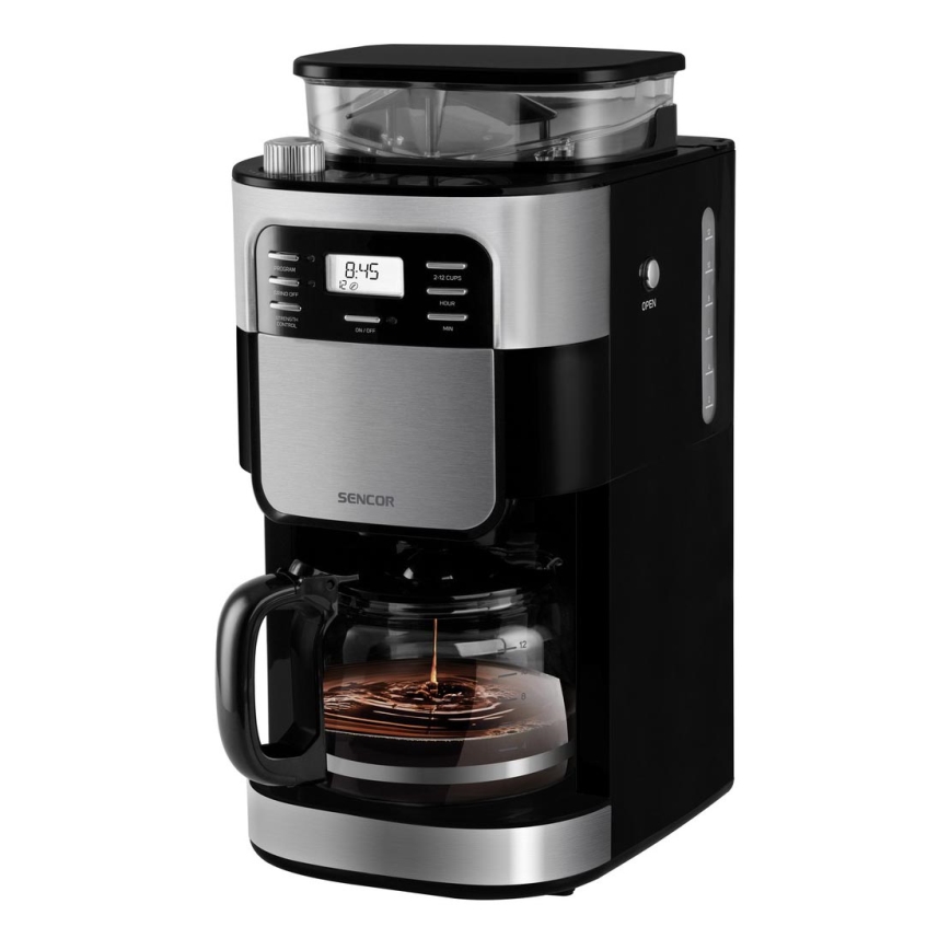 Sencor - Prekvapkávajúci kávovar 1,5 l s LCD displejom 900W/230V