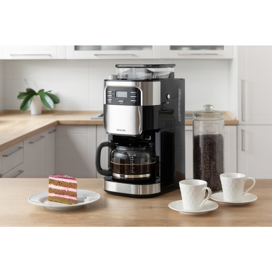 Sencor - Prekvapkávajúci kávovar 1,5 l s LCD displejom 900W/230V
