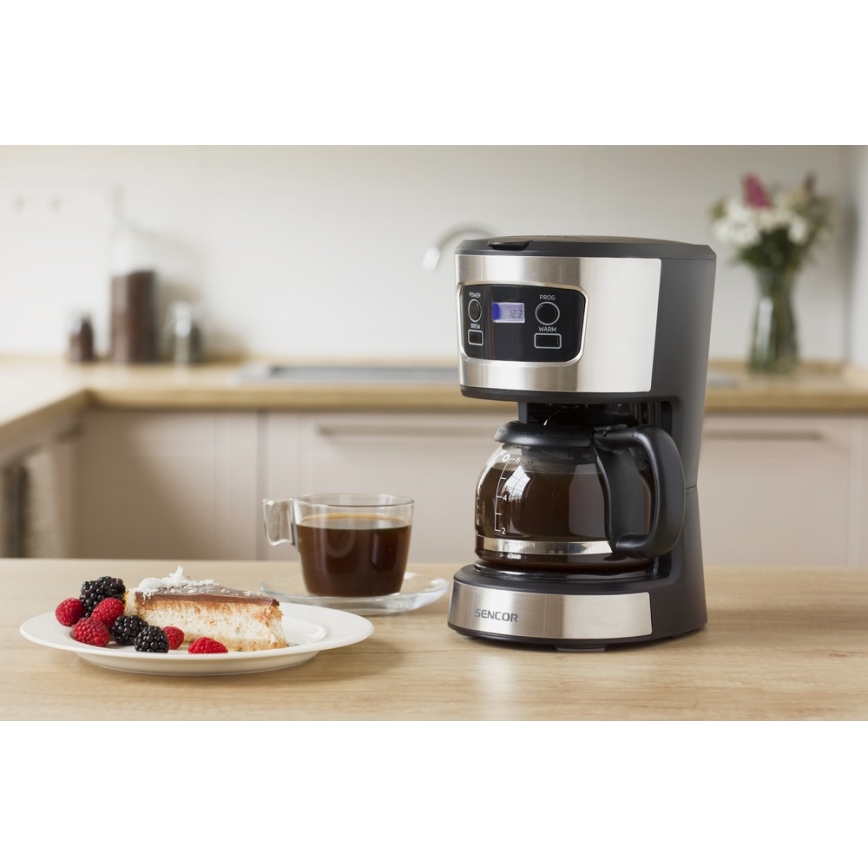 Sencor - Prekvapkávajúci kávovar s LCD displejom 700W/230V
