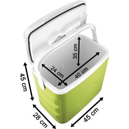 Sencor - Prenosná autochladnička 30 l 55W/5V/12V/230V zelená/biela