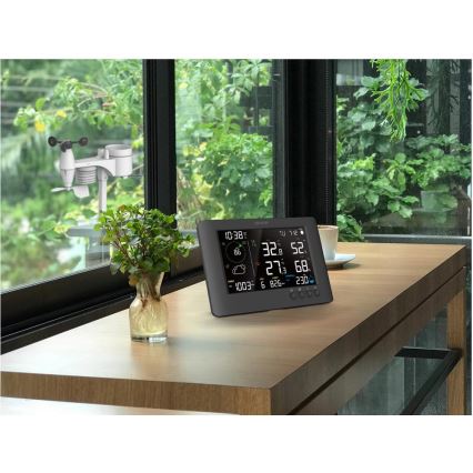 Sencor - Profesionálna meteostanica s farebným LCD displejom a budíkom 5V/1xCR2032 + 3xAA Wi-Fi