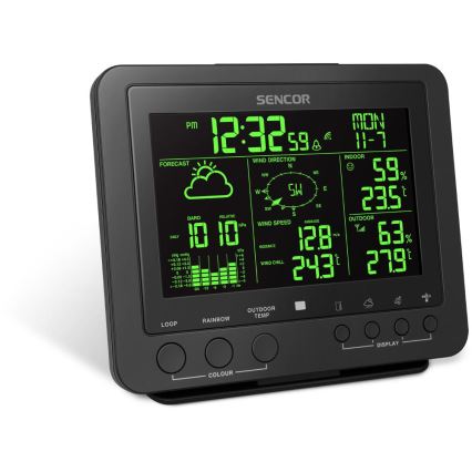 Sencor - Profesionálna meteostanica s farebným LCD displejom 1xCR2032