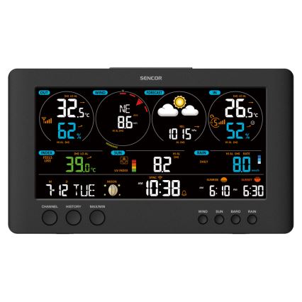 Sencor - Profesionálna meteostanica s farebným LCD displejom 1xCR2032 Wi-Fi