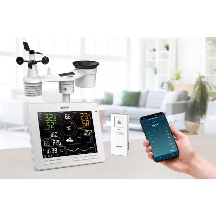 Sencor - Profesionálna meteostanica s farebným LCD displejom 1xCR2032 Wi-Fi Tuya