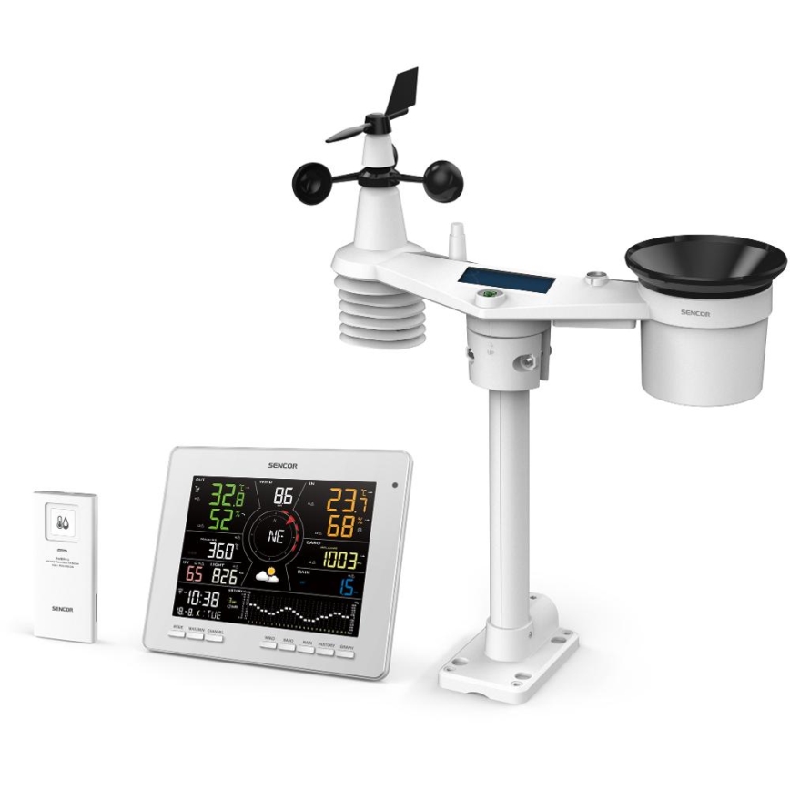 Sencor - Profesionálna meteostanica s farebným LCD displejom 1xCR2032 Wi-Fi Tuya