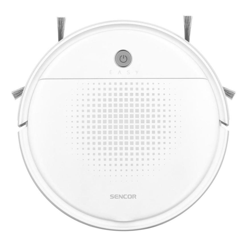 Sencor - Robotický vysávač s mopom 2v1 18W/1500 mAh biela + diaľkové ovládanie