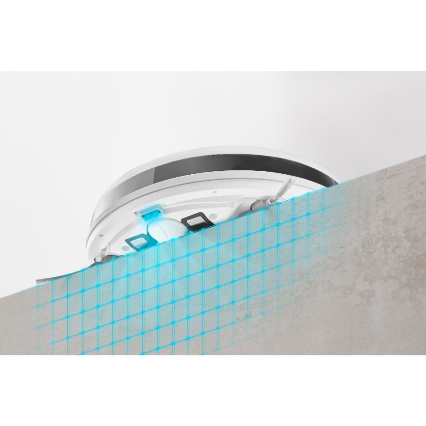 Sencor - Robotický vysávač s mopom 2v1 18W/1500 mAh biela + diaľkové ovládanie
