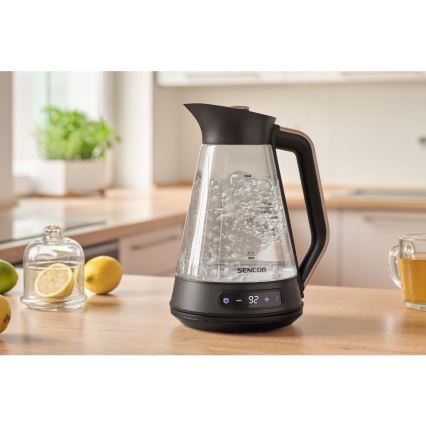 Sencor - Rýchlovarná kanvica s termoreguláciou 1,5 l 2150W/230V čierna/ružovo-zlatá