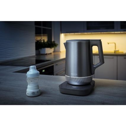 Sencor - Rýchlovarná kanvica s termoreguláciou 1,7 l 1800 W/230 V nerez