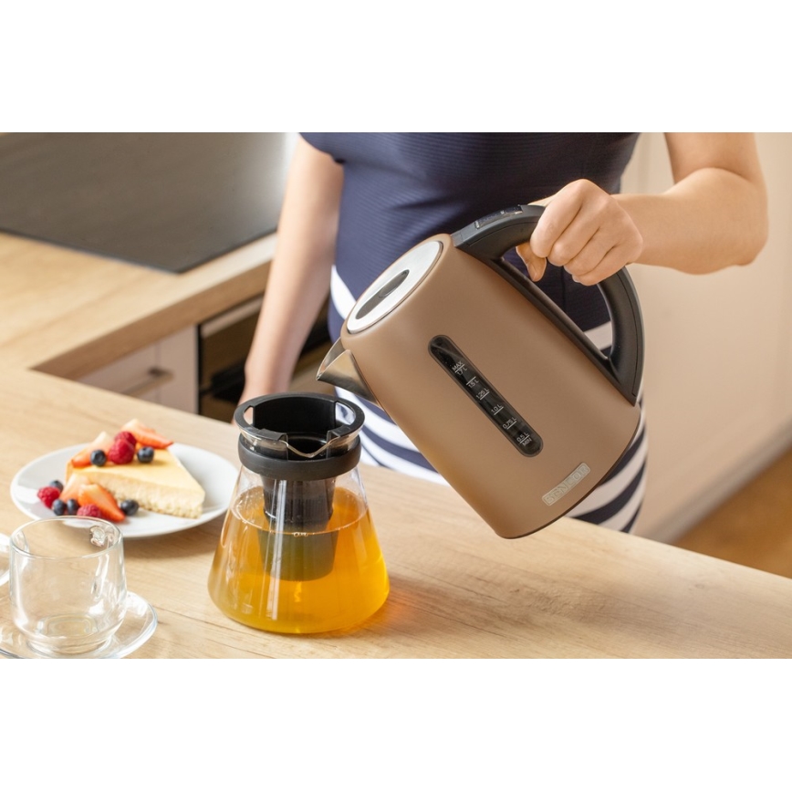 Sencor - Rýchlovarná kanvica s termoreguláciou 1,7 l 2150W/230V hnedá