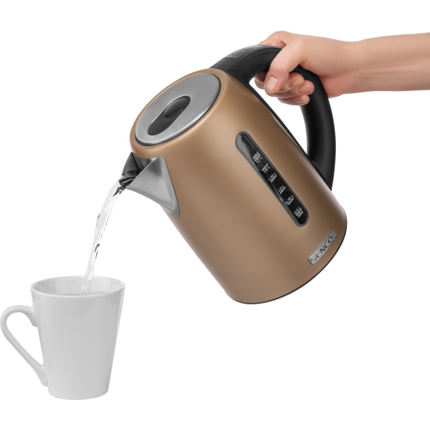 Sencor - Rýchlovarná kanvica s termoreguláciou 1,7 l 2150W/230V hnedá
