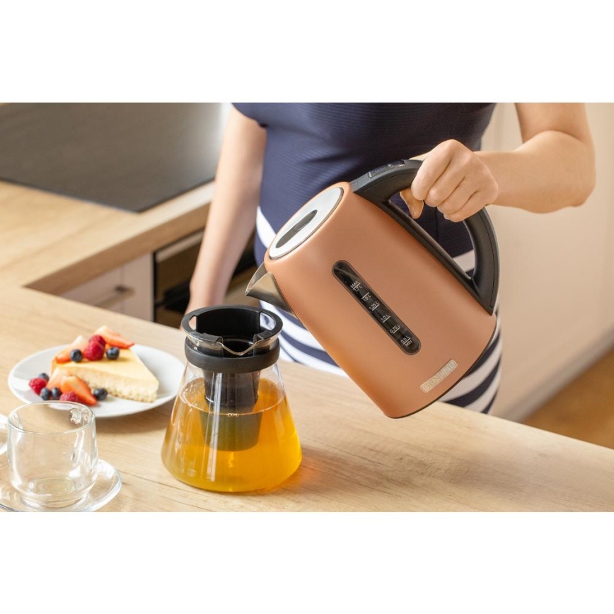 Sencor - Rýchlovarná kanvica s termoreguláciou 1,7 l 2150W/230V medená