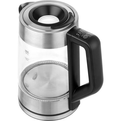 Sencor - Rýchlovarná kanvica s termoreguláciou 1,7 l 2200W/230V matný chróm/čierna