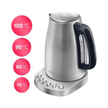 Sencor -  Rýchlovarná kanvica s termoreguláciou 1,7 l 2200W/230V nerez