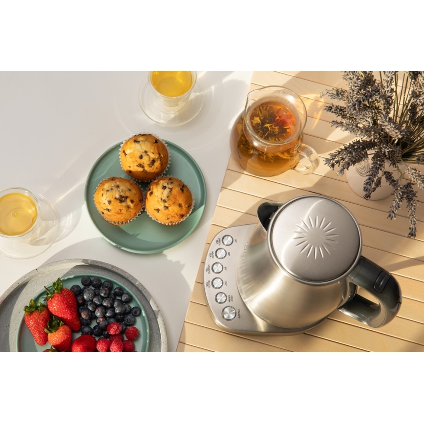 Sencor -  Rýchlovarná kanvica s termoreguláciou 1,7 l 2200W/230V nerez