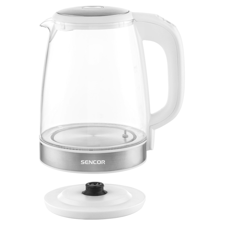 Sencor - Rýchlovarná kanvica s termoreguláciou a LED podsvietením 2 l 2200W/230V biela