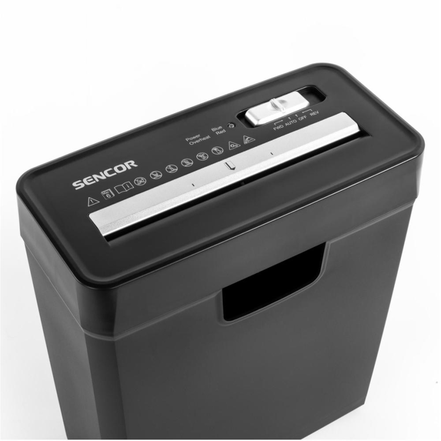 Sencor - Skartovač papiera A4 objem 10 l 190W/230V čierna