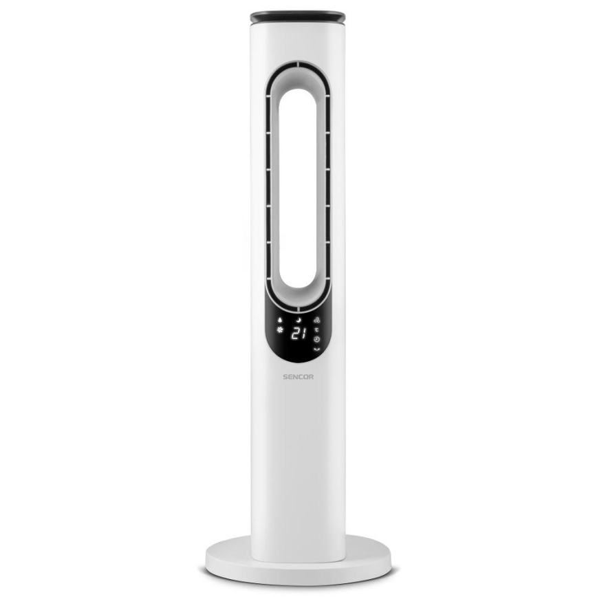 Sencor - Stĺpový bezvrtuľový ventilátor 50W/230V biela + diaľkové ovládanie