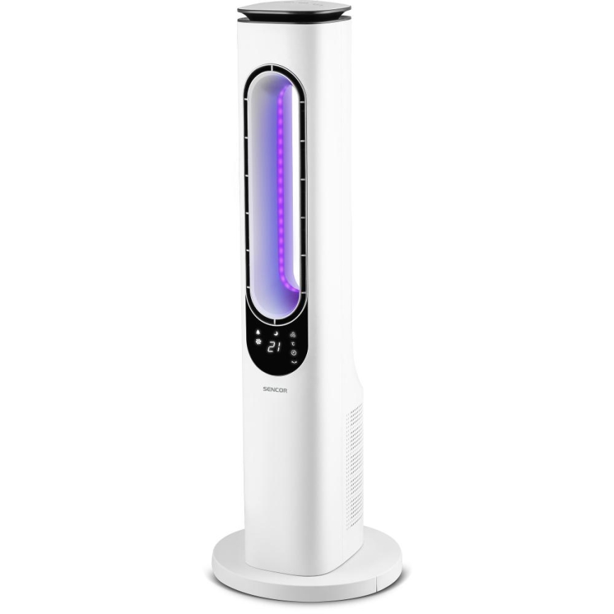 Sencor - Stĺpový bezvrtuľový ventilátor 50W/230V biela + diaľkové ovládanie
