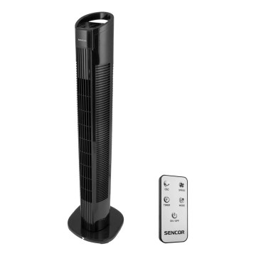 Sencor - Stĺpový ventilátor 50W/230V čierna + diaľkové ovládanie
